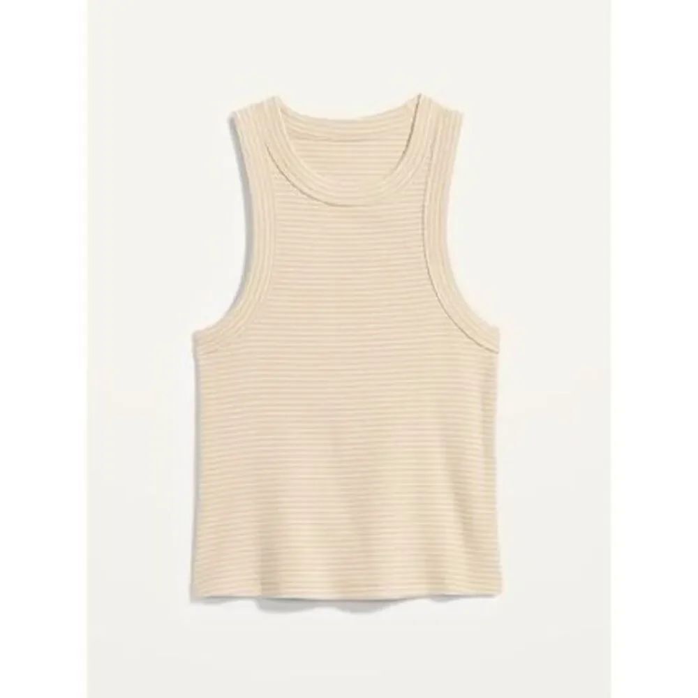Womens Old Navy Pale Yellow Rib Knit Crop Tank Top - Sz M
